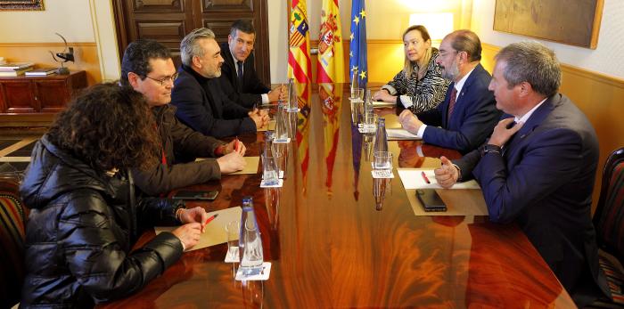El Presidente Lambán recibe a unos inversores que presentan su proyecto
