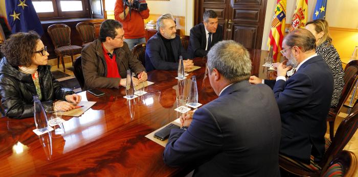 El Presidente Lambán recibe a unos inversores que presentan su proyecto