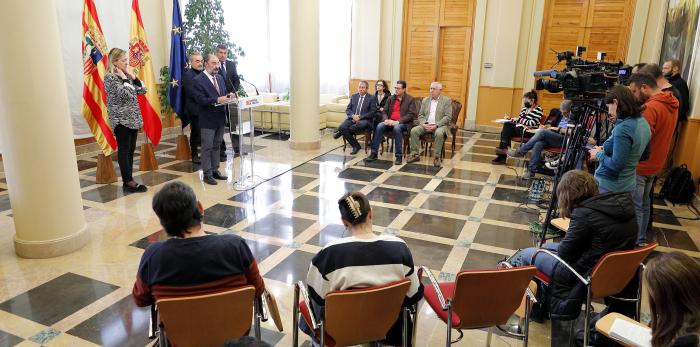 El Presidente Lambán recibe a unos inversores que presentan su proyecto