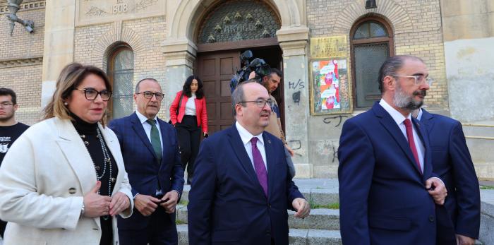 Lambán e Iceta visitan el Museo de Zaragoza y La Mantería