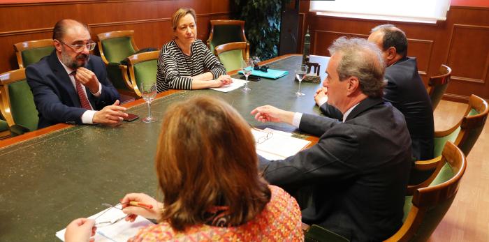 El Presidente Lambán mantiene una reunión con los responsables de Cámara de Comercio