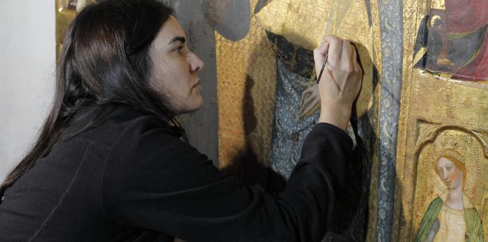 Visita al retablo de San Julián y Santa Lucía del Monasterio de las Canonesas del Santo Sepulcro