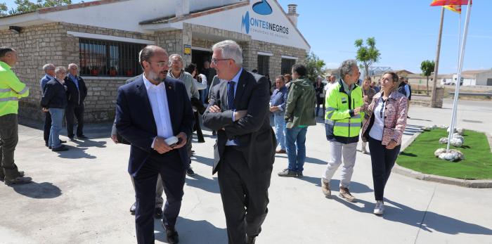 Lambán visita los regadíos del sector VIII de Monegros II