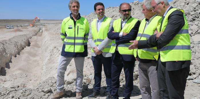 Lambán visita los regadíos del sector VIII de Monegros II