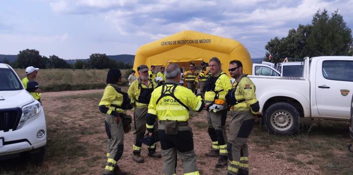 Simulacro de incendio forestal del INFOAR en el aeródromo de Valdecebro