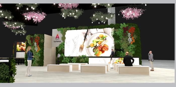Recreación virtual del stand de FITUR 2024.