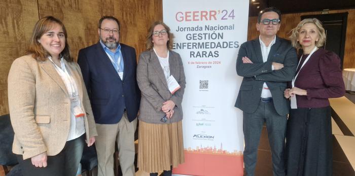 Inauguración y participantes en la Jornada Nacional de Gestión de Enfermedades Raras, en Zaragoza