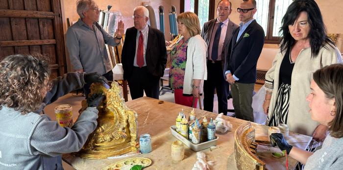 Visita a Albarracín de la consejera de Presidencia, Tomasa Hernández, y los directores generales de Cultura y Patrimonio Cultural, Pedro Olloqui y Gloria Pérez.