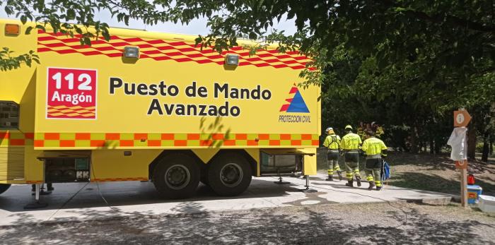 Simulacro de incendio forestal que se ha desarrollado hoy en La Alfranca.
