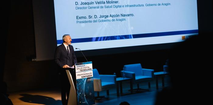 El presidente de Aragón, Jorge Azcón, inaugura la Jornada Salud Digital y Tecnología para Profesionales Sanitarios