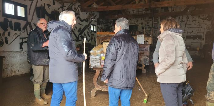 Octavio López traslada el apoyo del Gobierno de Aragón para reparar los daños de la DANA en Cimballa.