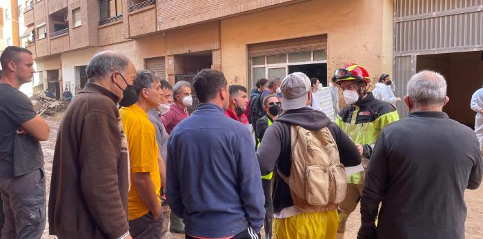 El operativo aragonés trabaja en la labores de apoyo de Catarroja.