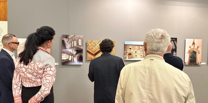 Inauguración de la exposición ‘El arte de la arquitectura gótica en la Corona de Aragón’, este jueves en el Museo de Huesca.