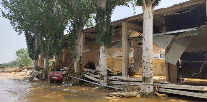 Destrozos en Azuara por la tormenta