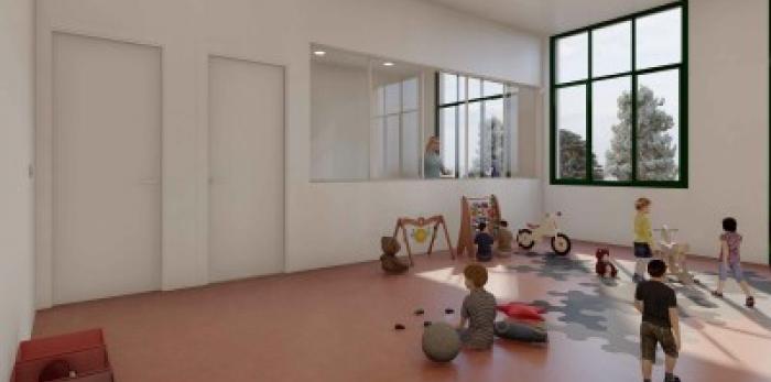 Recreación de la futura Escuela Infantil Nuestra Señora del Carmen de Calatayud.