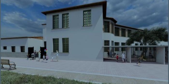 Recreación de la futura Escuela Infantil Nuestra Señora del Carmen de Calatayud.