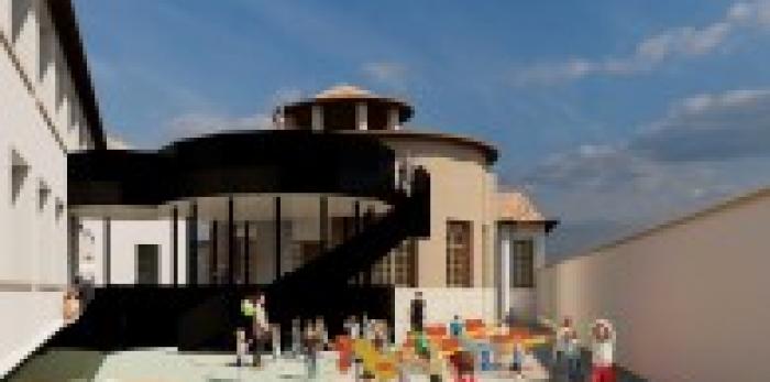 Recreación de la futura Escuela Infantil Nuestra Señora del Carmen de Calatayud.