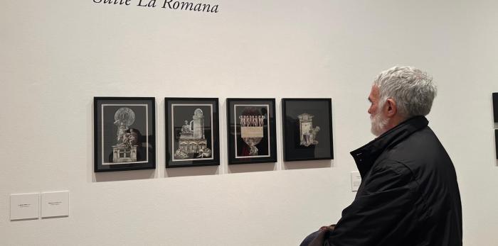 Presentación de la exposición 'Nigrum' de Pedro Avellaned, en el IAACC Pablo Serrano.