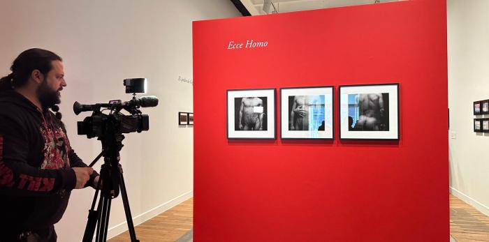 Presentación de la exposición 'Nigrum' de Pedro Avellaned, en el IAACC Pablo Serrano.