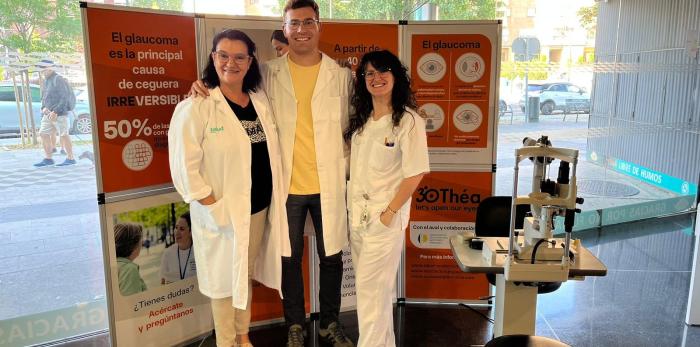 Equipo de profesionales que ha participado, en el centro de especialidades Inocencio Jiménez de Zaragoza, en la campaña de detección precoz del glaucoma
