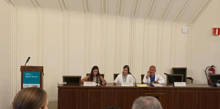Acto de entrega de orlas y certificados de los residentes de cinco años de formación MIR, hoy, en el Hospital Universitario Miguel Servet de Zaragoza
