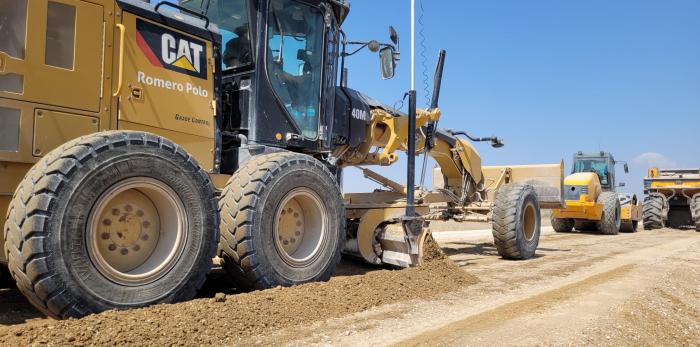 Obras en la A-230, en Castejón de Monegros.