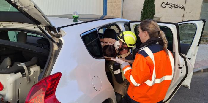Simulacro de accidente tráfico en II Feria de la Salud Monegros Centro