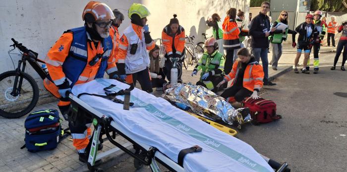 Simulacro de accidente tráfico en II Feria de la Salud Monegros Centro