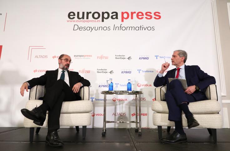 El Presidente de Aragón, en el Desayuno Informativo de Europa Press en Madrid