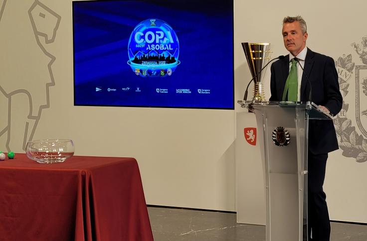 Javier de Diego durante el sorteo de la Copa Asobal