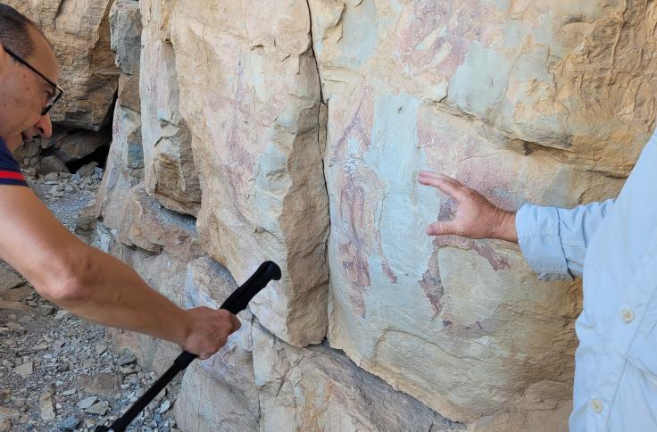 El consejero de Educación, Cultura y Deporte del Gobierno de Aragón, Felipe Faci, en el Parque Cultural del Río Martín
