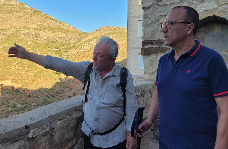 El consejero de Educación, Cultura y Deporte del Gobierno de Aragón, Felipe Faci, en el Parque Cultural del Río Martín