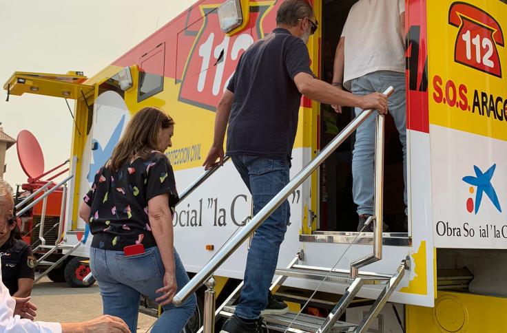 Javier Lambán visita a los afectados del Incendio de Añón de Moncayo