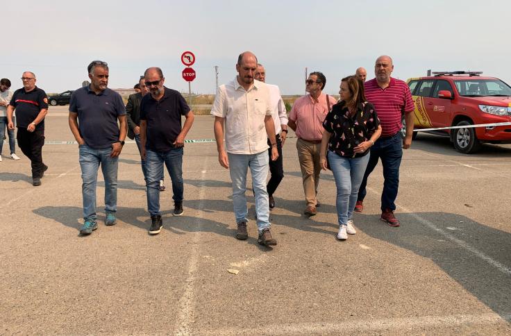 Javier Lambán visita a los afectados del Incendio de Añón de Moncayo
