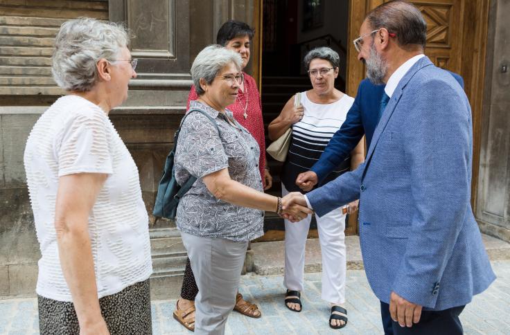 Javier Lambán visita la iglesia de la Mantería