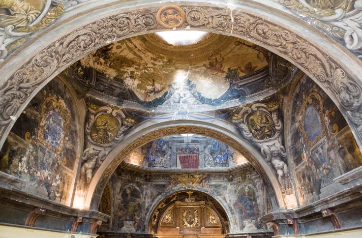 Javier Lambán visita la iglesia de la Mantería