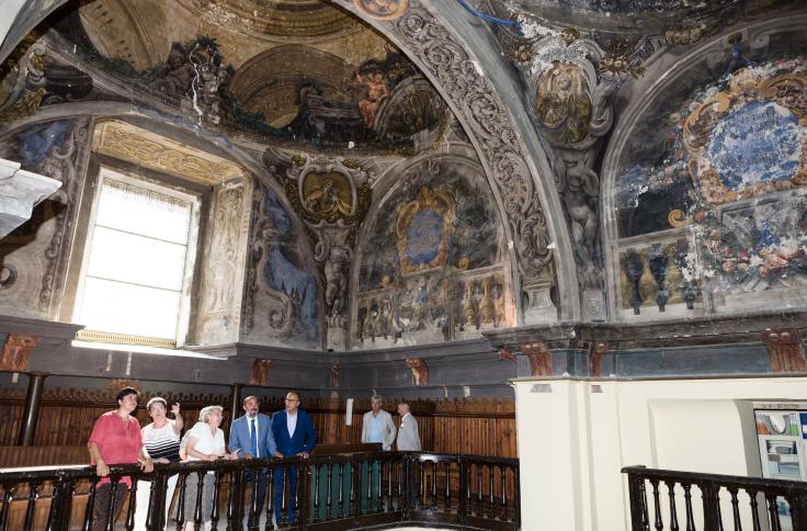 Javier Lambán visita la iglesia de la Mantería