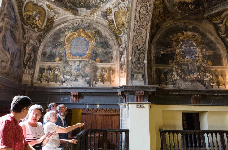 Javier Lambán visita la iglesia de la Mantería