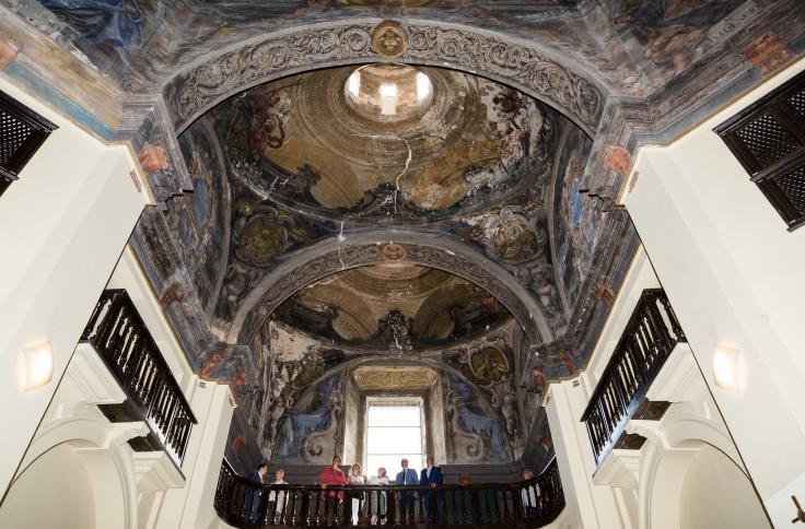 Javier Lambán visita la iglesia de la Mantería