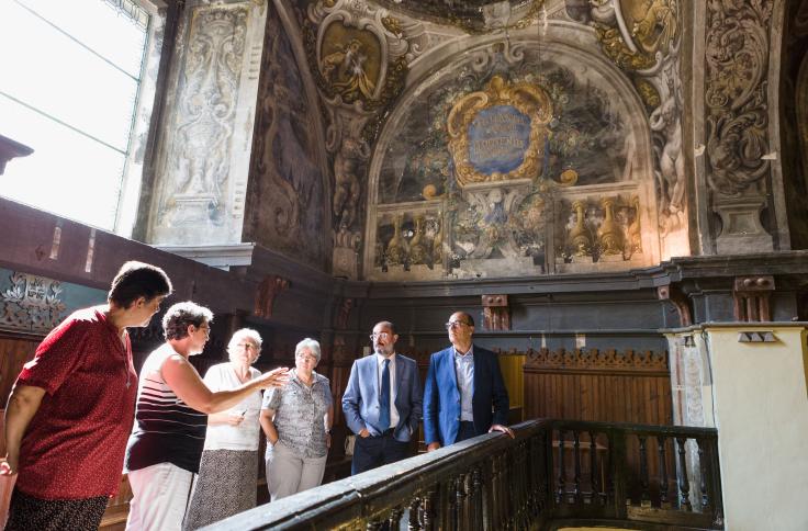 Javier Lambán visita la iglesia de la Mantería