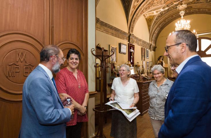 Javier Lambán visita la iglesia de la Mantería