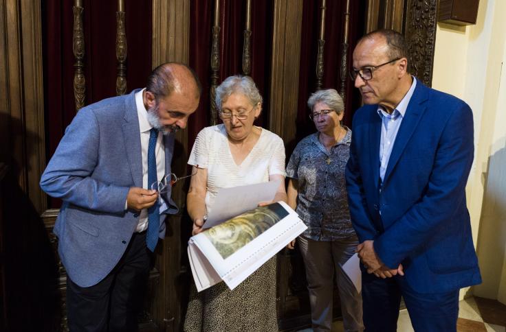 Javier Lambán visita la iglesia de la Mantería