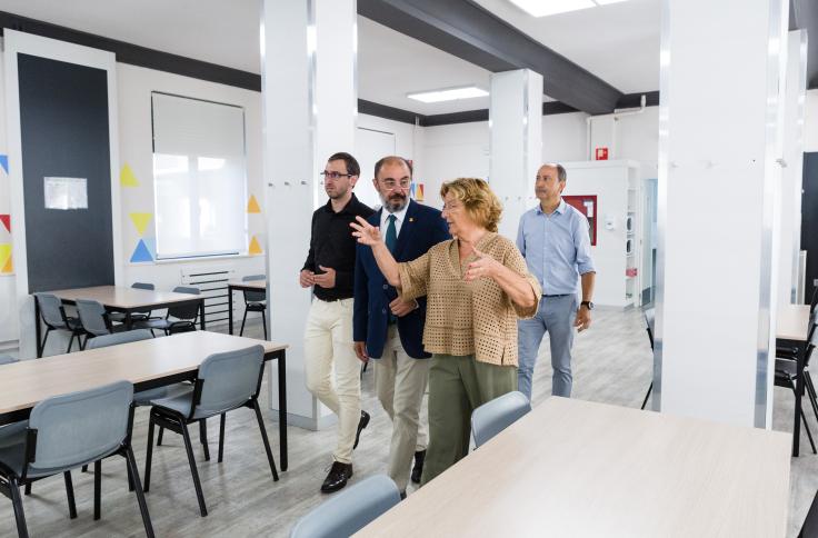 El presidente Javier Lambán visita el fin de obras de la residencia de estudiantes Baltasar Gracián del IAJ