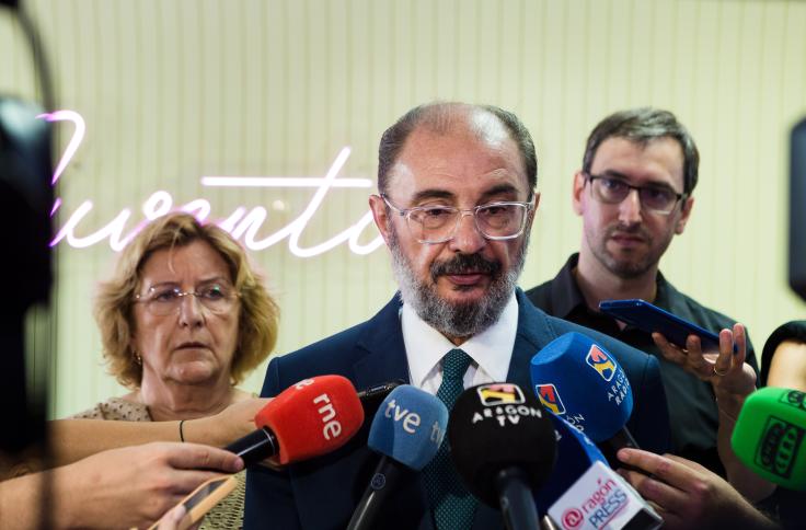 El presidente Javier Lambán visita el fin de obras de la residencia de estudiantes Baltasar Gracián del IAJ