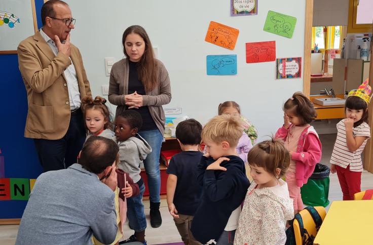 El consejero de Educación, Felipe Faci, visita el CEIP Asunción Pañart, en Aínsa