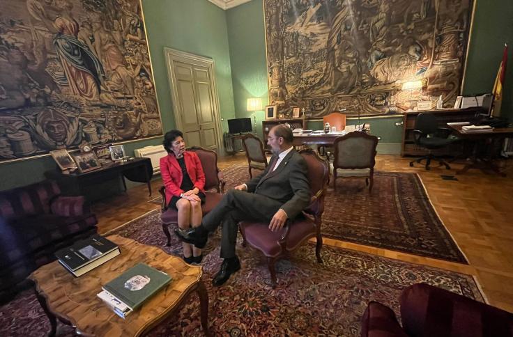 Reunión del presidente Lambán con la embajadora de España ante la Santa Sede, Isabel Celaá