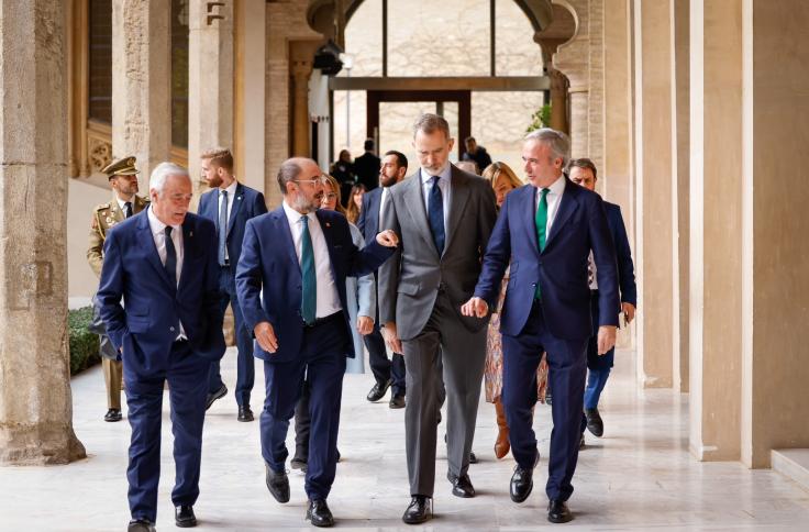 El Rey Felipe VI ha presidido el acto conmemorativo del 25 aniversario de la restauración del Palacio de la Aljafería