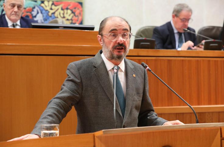 Javier Lambán en Pleno de Cortes