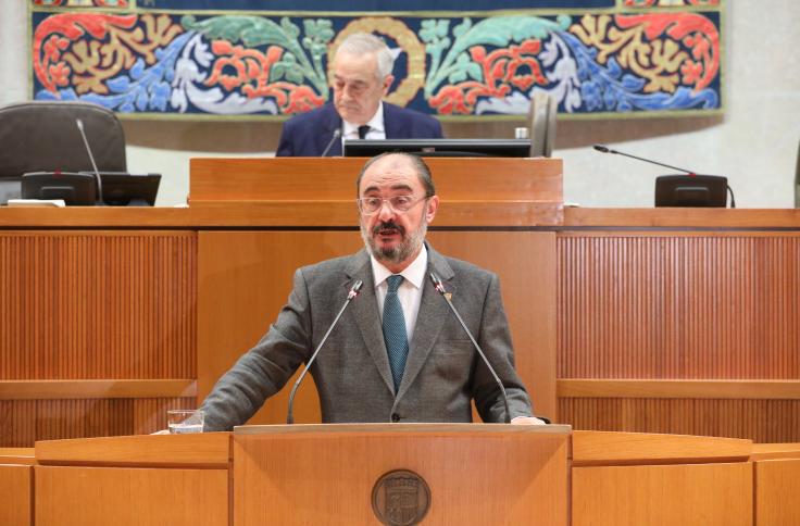 Javier Lambán en Pleno de Cortes