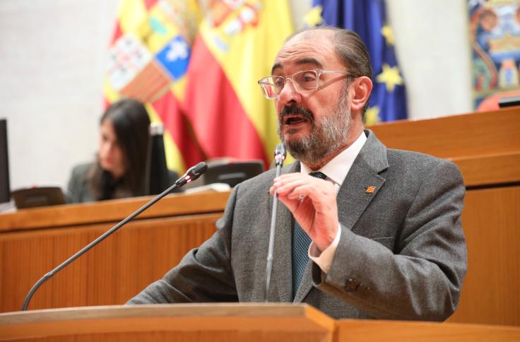 Javier Lambán en Pleno de Cortes